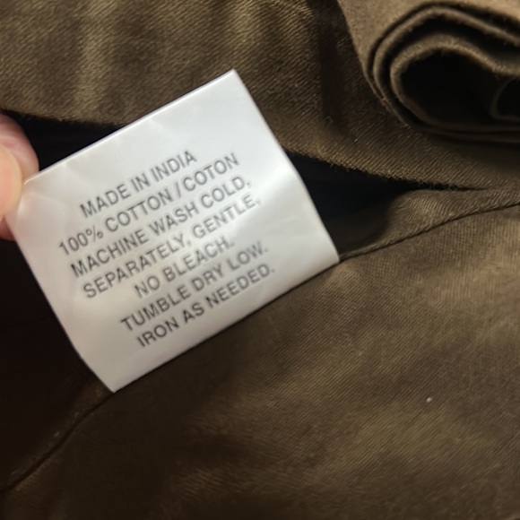 Crate&Barrel Set of 4 Turner Green Cotton Napkins 21” x 21” - Picture 5 of 5